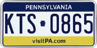 PA license plate KTS0865