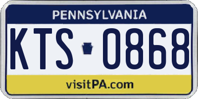 PA license plate KTS0868