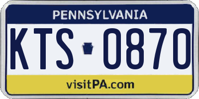 PA license plate KTS0870