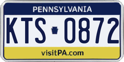 PA license plate KTS0872