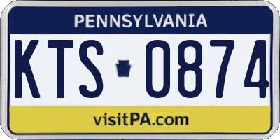 PA license plate KTS0874