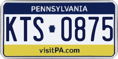PA license plate KTS0875