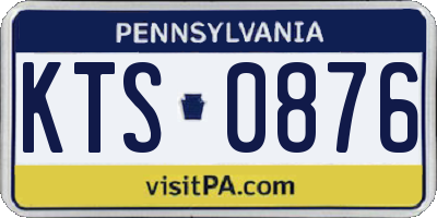 PA license plate KTS0876