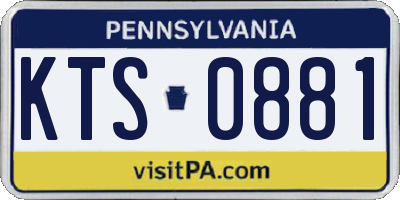 PA license plate KTS0881