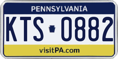 PA license plate KTS0882