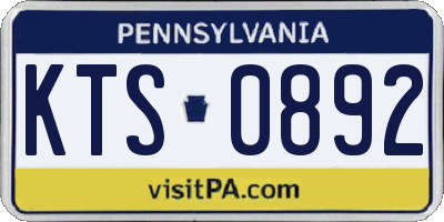 PA license plate KTS0892