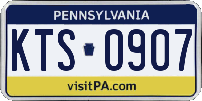 PA license plate KTS0907