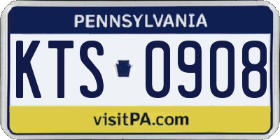 PA license plate KTS0908