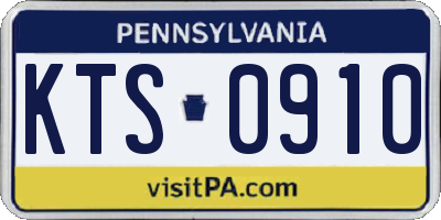 PA license plate KTS0910