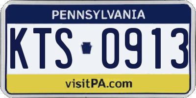 PA license plate KTS0913