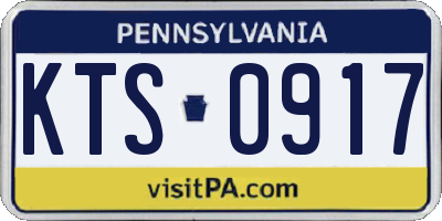 PA license plate KTS0917