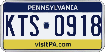 PA license plate KTS0918