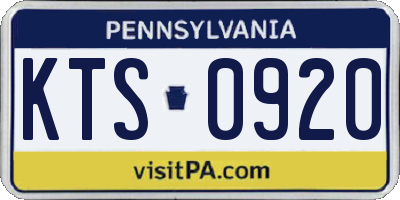 PA license plate KTS0920