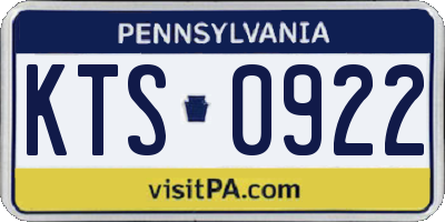 PA license plate KTS0922