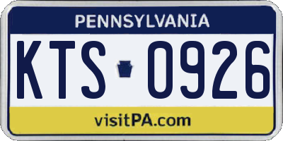 PA license plate KTS0926