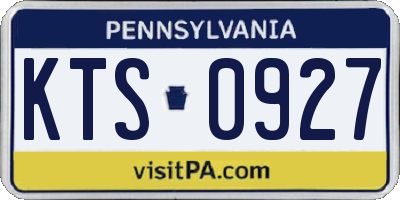 PA license plate KTS0927