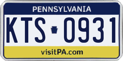 PA license plate KTS0931