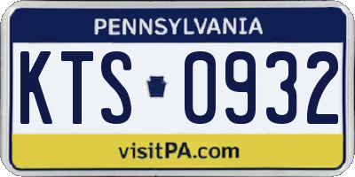 PA license plate KTS0932