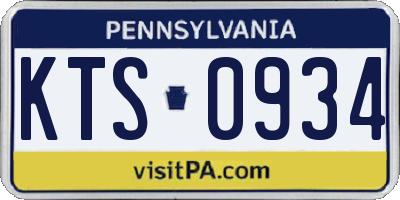 PA license plate KTS0934