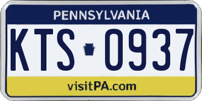 PA license plate KTS0937