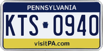 PA license plate KTS0940