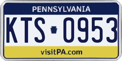 PA license plate KTS0953