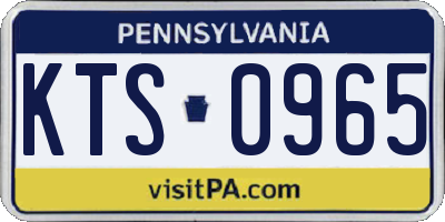 PA license plate KTS0965