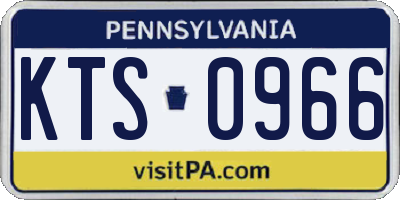 PA license plate KTS0966