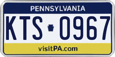 PA license plate KTS0967