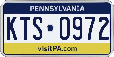 PA license plate KTS0972