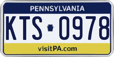 PA license plate KTS0978
