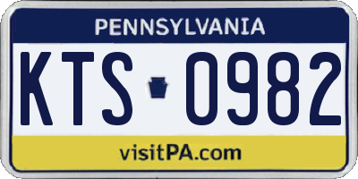 PA license plate KTS0982