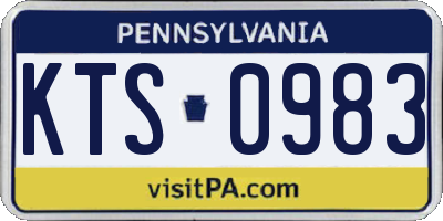PA license plate KTS0983