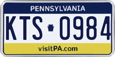 PA license plate KTS0984