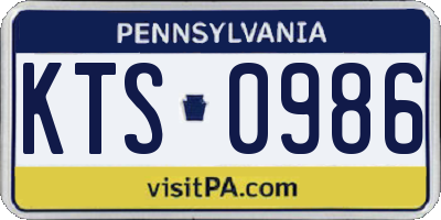 PA license plate KTS0986