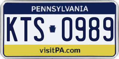 PA license plate KTS0989