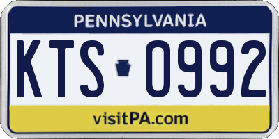 PA license plate KTS0992