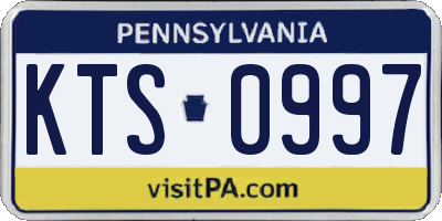 PA license plate KTS0997