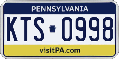 PA license plate KTS0998