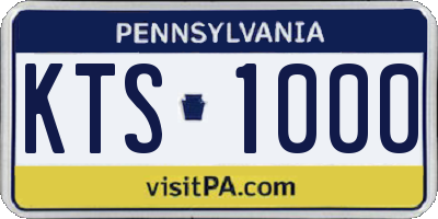 PA license plate KTS1000