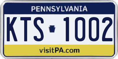 PA license plate KTS1002