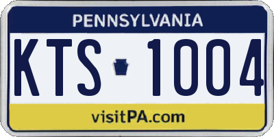 PA license plate KTS1004