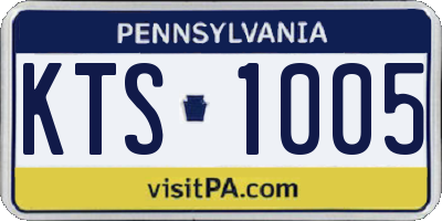 PA license plate KTS1005