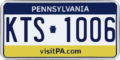 PA license plate KTS1006