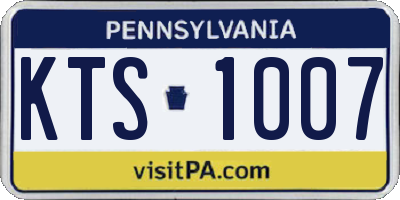 PA license plate KTS1007