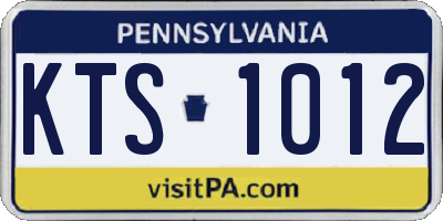 PA license plate KTS1012