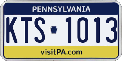 PA license plate KTS1013