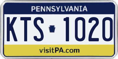 PA license plate KTS1020