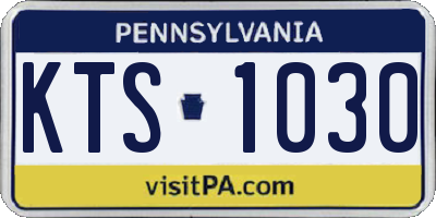 PA license plate KTS1030