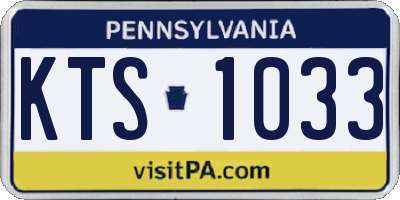 PA license plate KTS1033